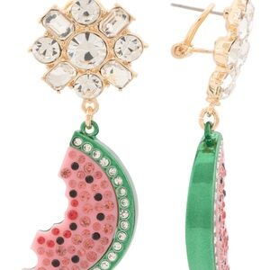 Betsey Johnson Pink and Green Watermelon Earrings